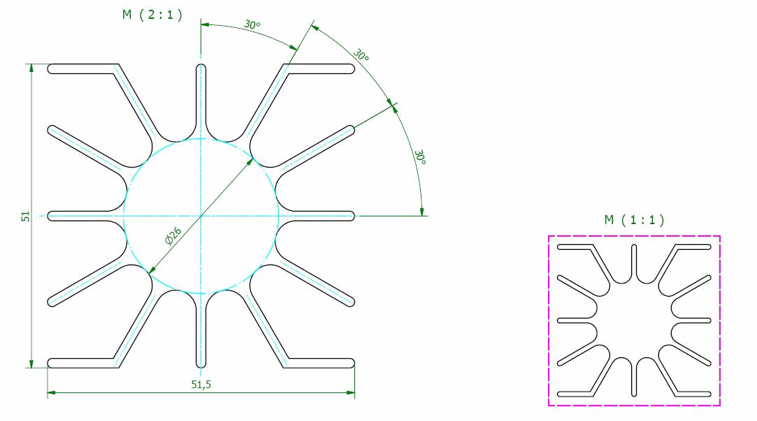 Heatsink 51 x 51 for High-Power LED <600lm