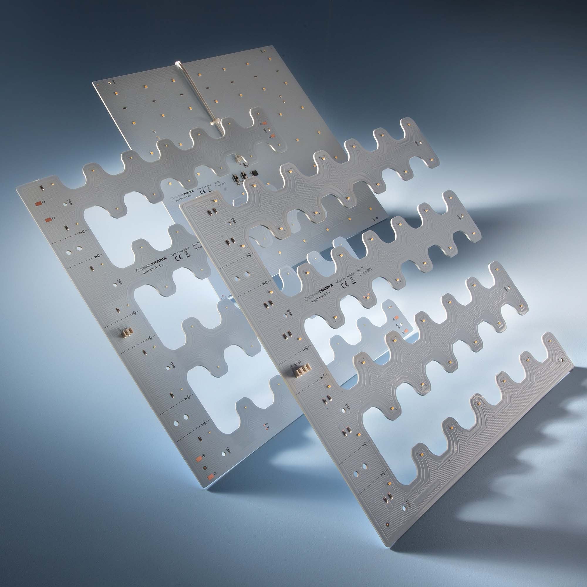 BackMatrix-49-2080 Ultra-wide light distribution Nichia Cube LED Module 49 LEDs 28x28cm 24V 2700K Warm White 1190lm  (14000 lm/sqm) - BackMatrix arrangement
