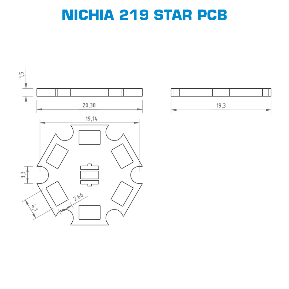 Configurable Star or Square PCB Nichia 219 LED Module Color High Power 1W 219 LED 350mA (up to 500lm)