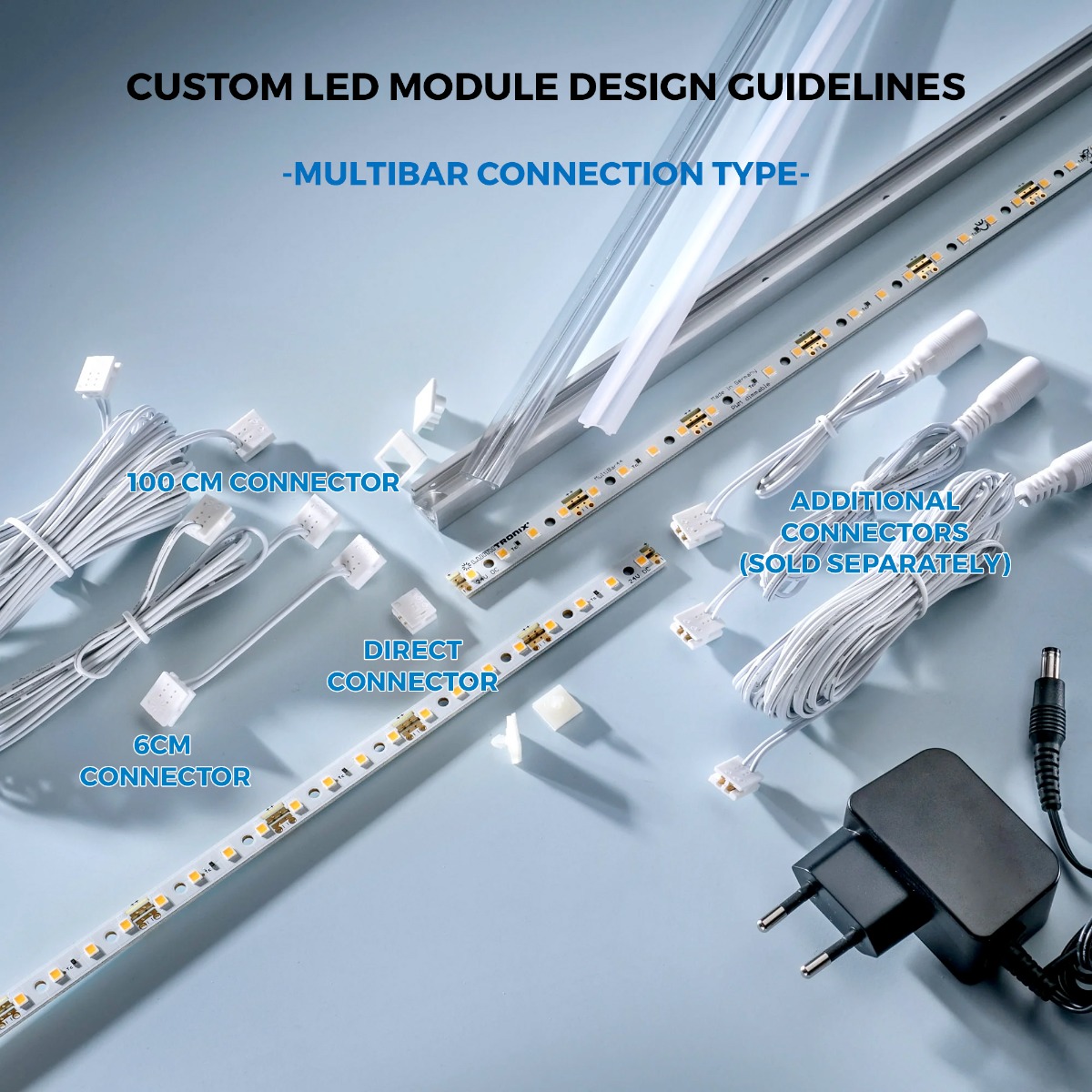 Multibar-44 Configurable Nichia LED Strip white CRI 70-99 1800-7800K 12/24/48V 44 LEDs 19.68in (up to 915lm/ft)