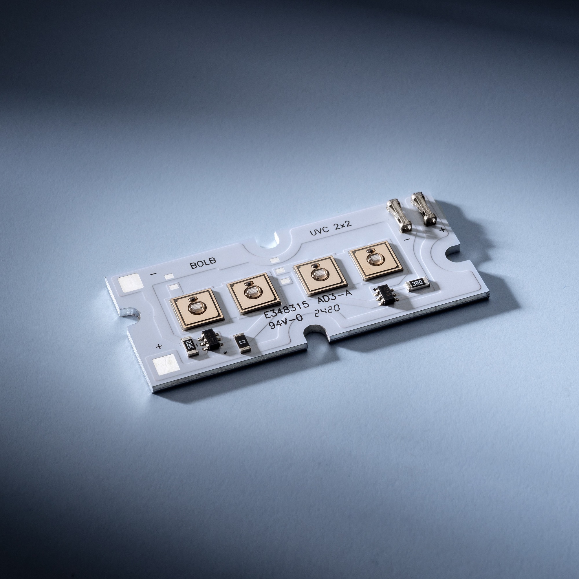UVC Bolb 2S2P-S6060 LED Module 4 LEDs 275nm 360mW 9.6W 1.96"