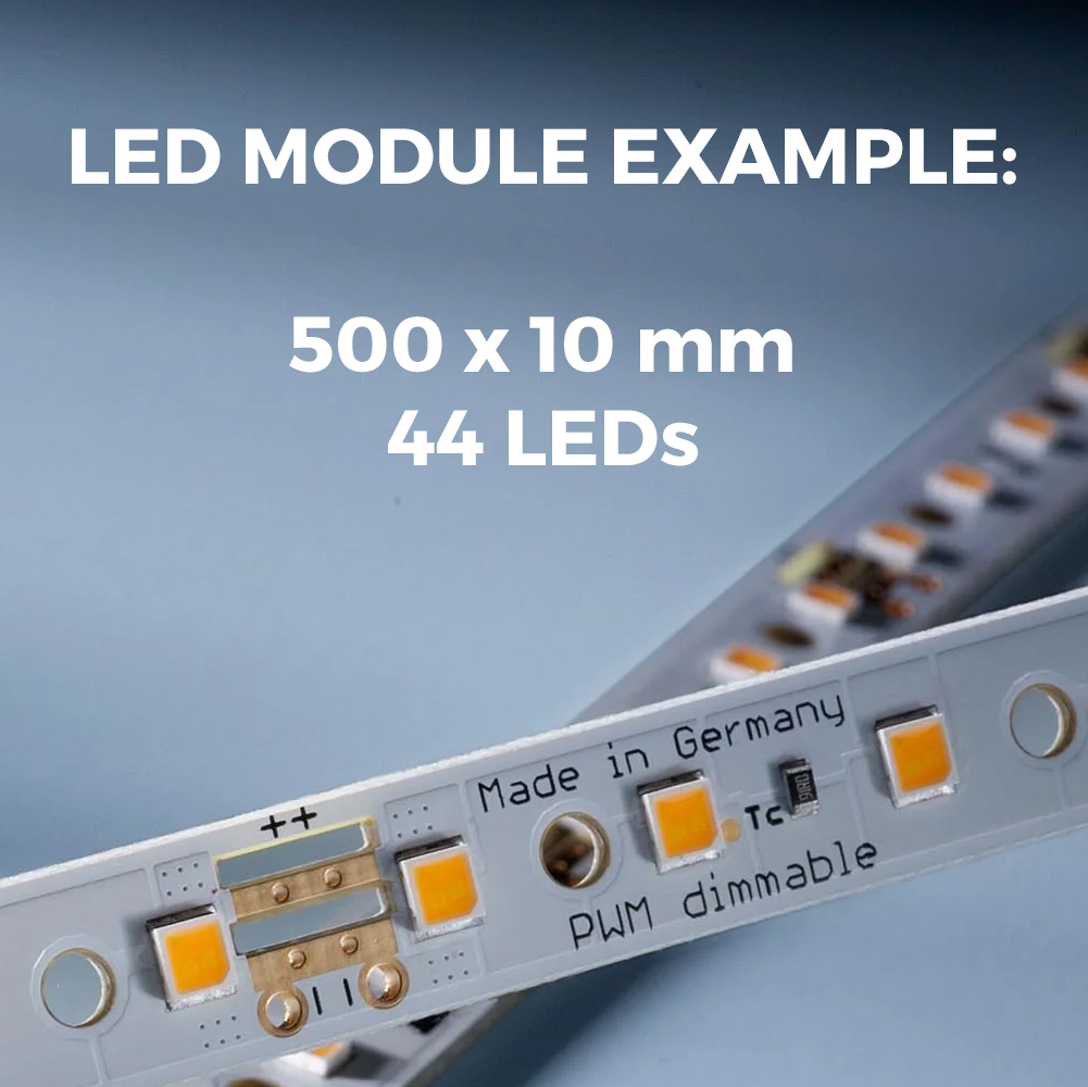 Custom Made Plug & Play Nichia 757 White LED Modules, Made in Germany, 5.9-23" length & 0.2-15" width