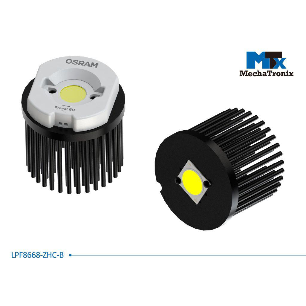 NICHIA COB Light-Engine, Square COB-S LEDs, LEDiL Optics, MechaTronix Heatsink (3000-5000lm, 2200-6500K, RA80-95)