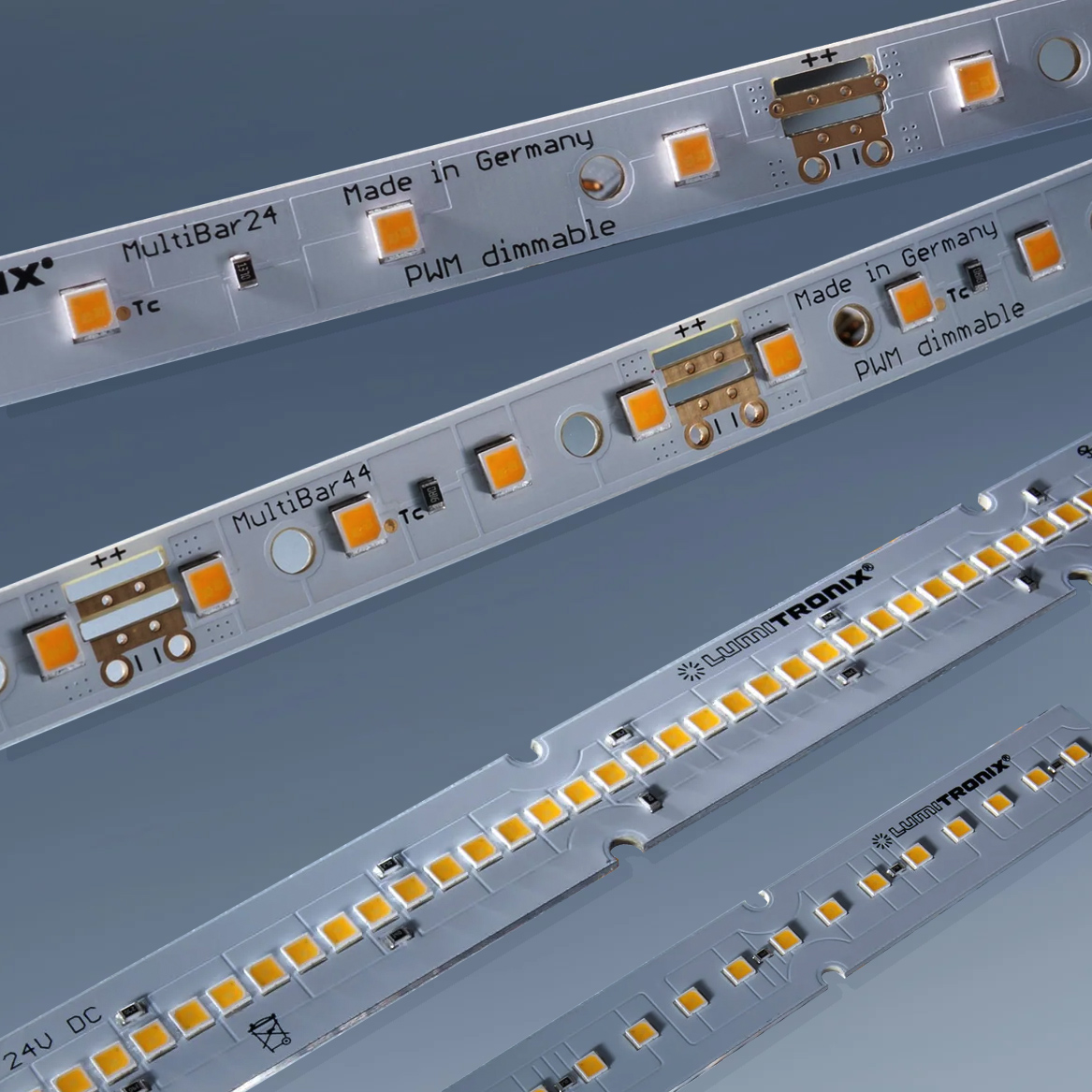 Custom Made LumiBar-50 Plug & Play 19.69" White LED Strip, Made in Germany, Nichia/Cree/Samsung/Seoul LEDs, 12/24/48V (up to 3500lm/ft)