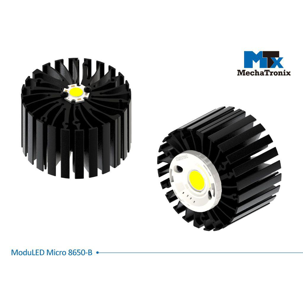NICHIA COB Light-Engine, Square COB-S LEDs, LEDiL Optics, MechaTronix Heatsink (3000-5000lm, 2200-6500K, RA80-95)