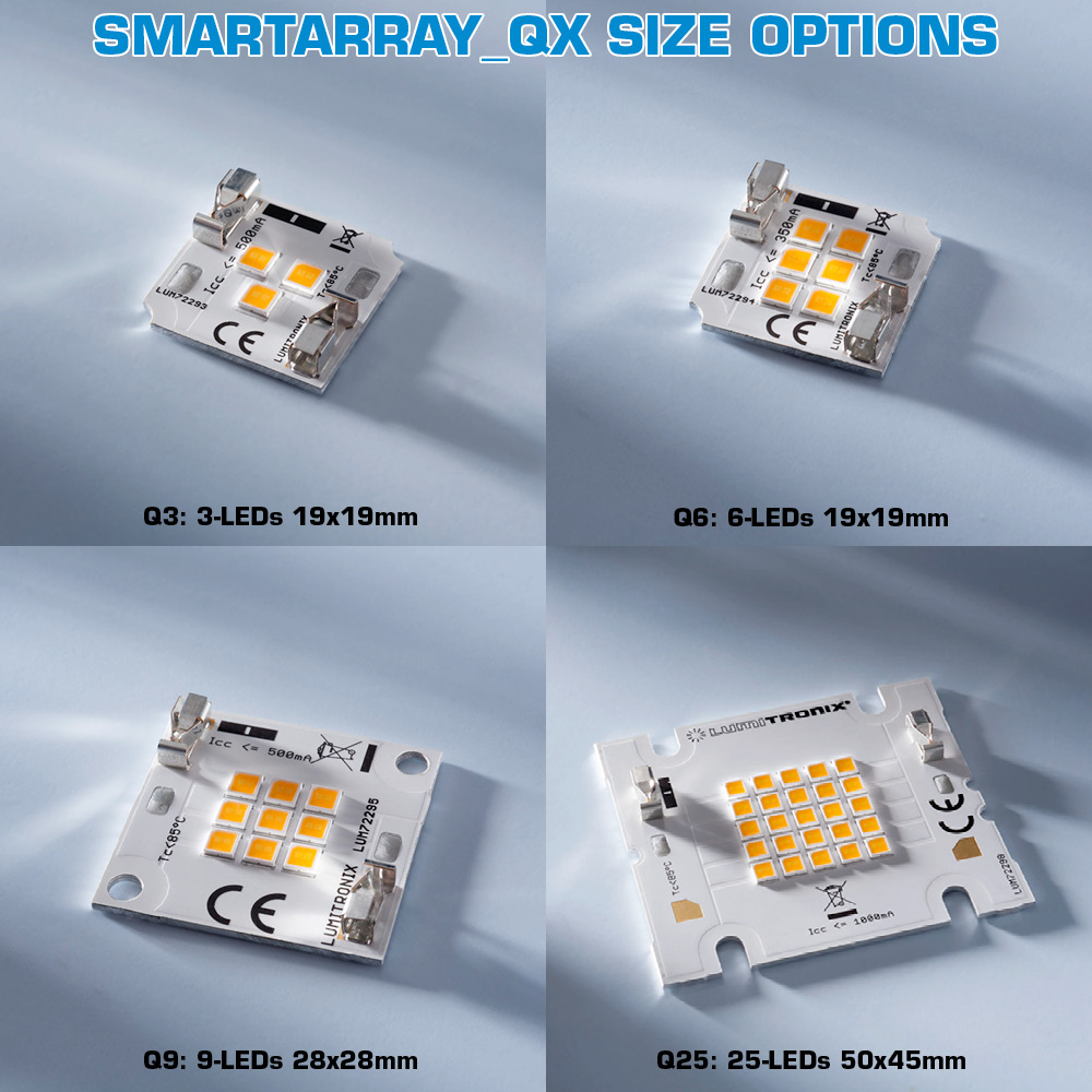 SmartArray_QX Configurable Nichia Compact LED Module White CRI 70-99 1800-7800K 0.2W LEDs 7 Sizes Available (up to 1400lm)